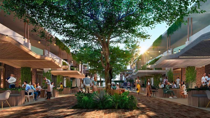 A rendering of the mixed-use development proposed for The Lanes site at Mermaid Waters. 