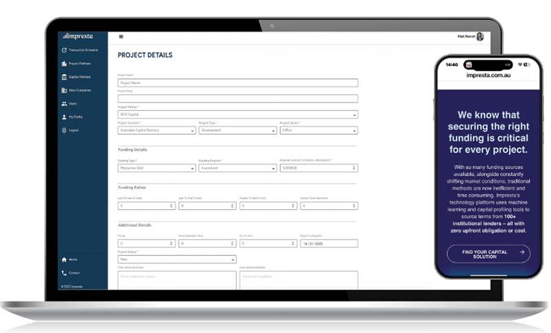 Impresta Secure platform screen samples