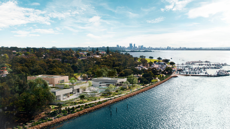 The site cleared for the $25 million spa project is overlooks the Swan River.