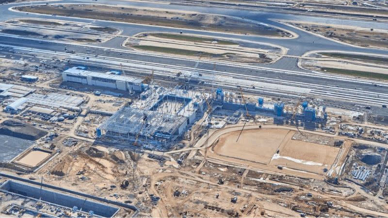 A render of the Western Sydney Airport's terminal once completed.