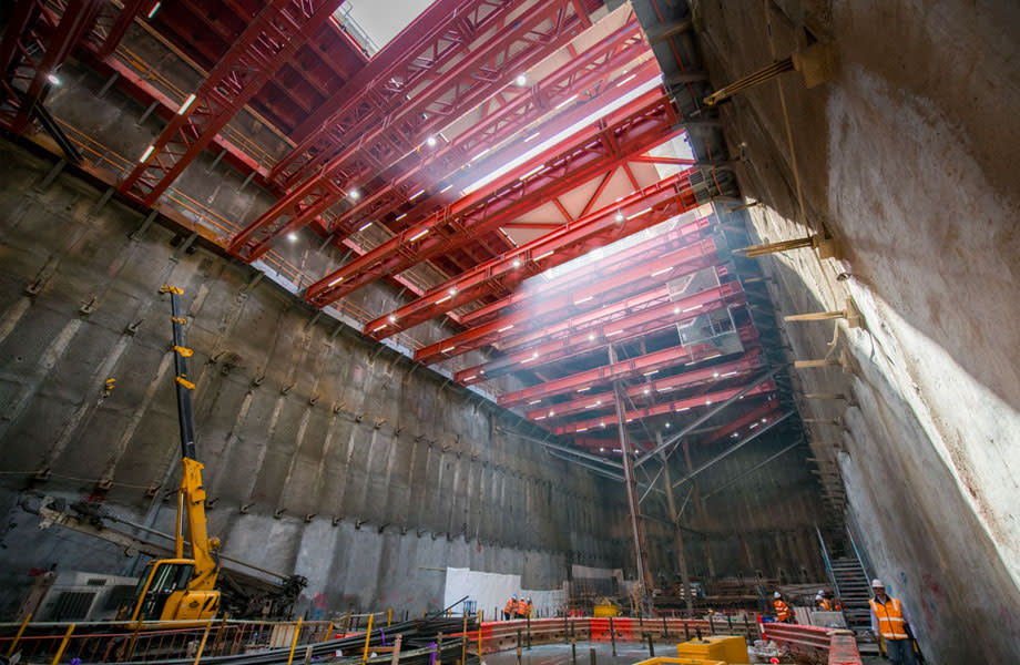 Part of the construction works being carried out on Victoria's Metro Tunnel project.