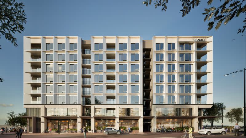 A rendering of the hotel project as seen from the south of Albany Highway.