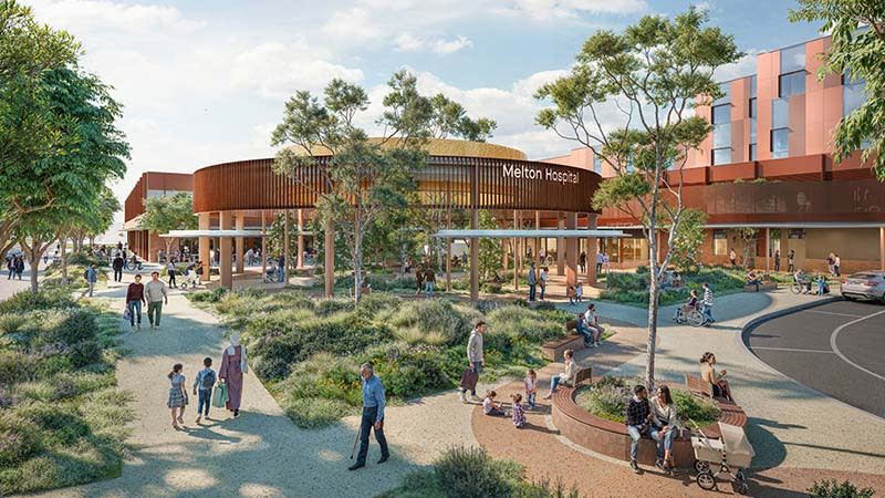 Melton Hospital exterior concept render
