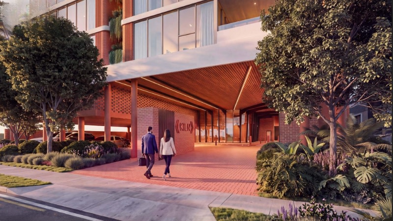 A rendering of the residential tower proposed for the site at West End.