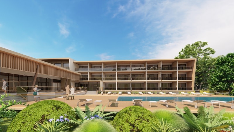 The approved four-stage Palmview tourism precinct development integrates a 90-room hotel.