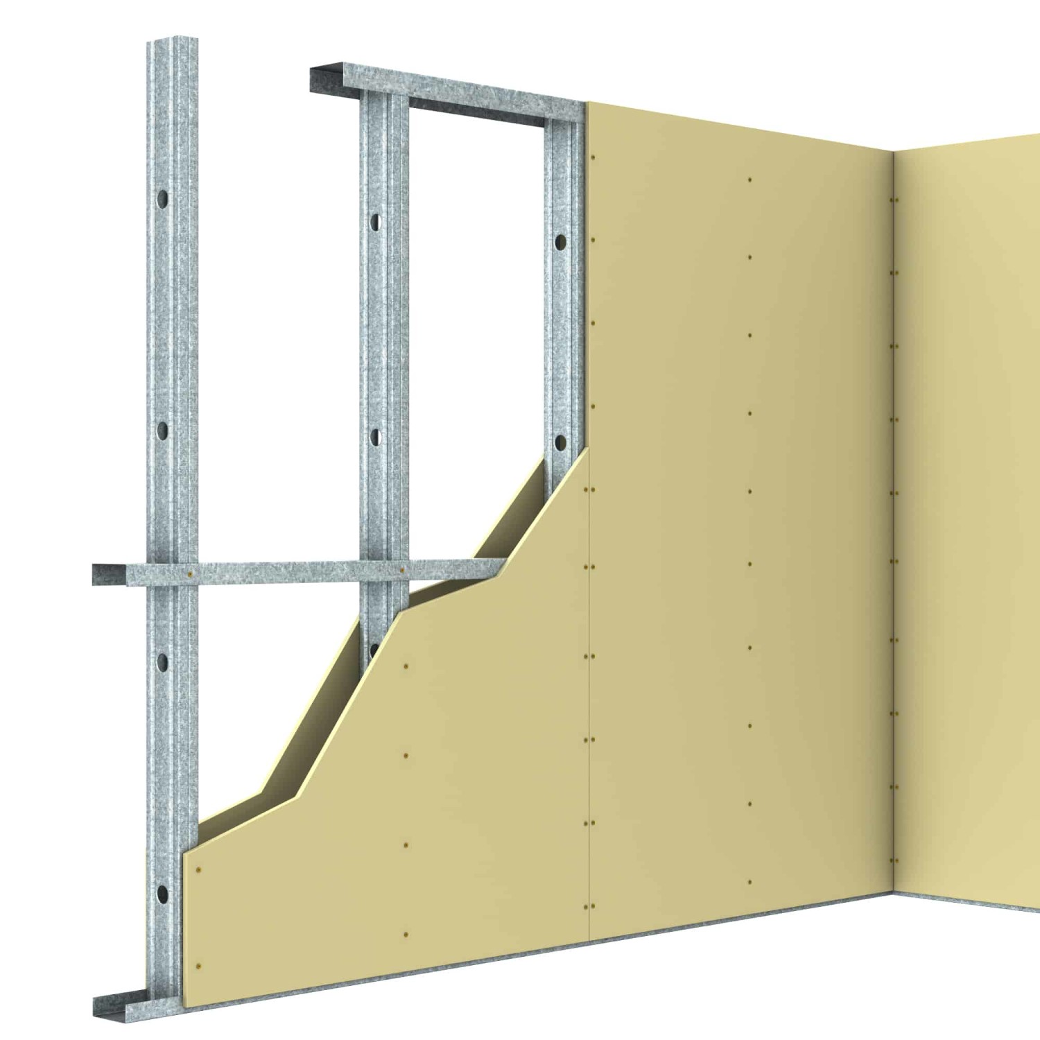 Rondo steel stud and track wall system