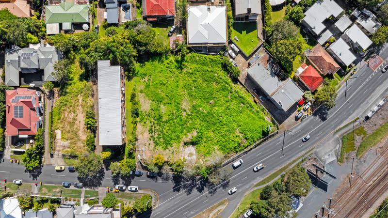 Aerial view of the shovel-ready site at Taringa in Brisbane's inner-west.