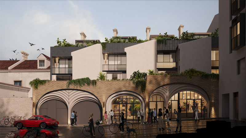 Render of the Graaf Group's proposed adaptive reuse redevelopment of the Mansions Terrace at Potts Point.