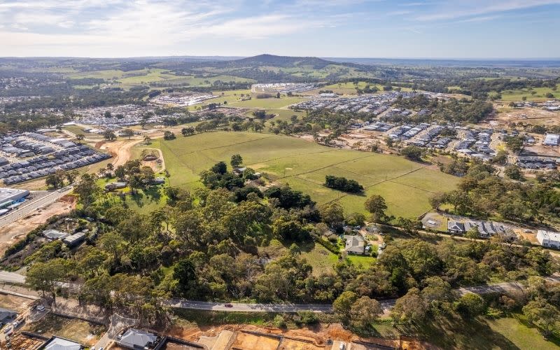 Aerial view of Jinding’s approved 22ha Larkview site in Mount Barker