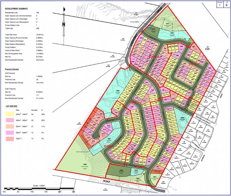 The approved 196-lot residential subdivision at Courtney Drive, Upper Coomera.