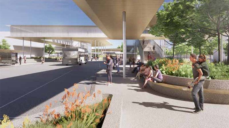 Artist impression of the proposed new bus interchange.