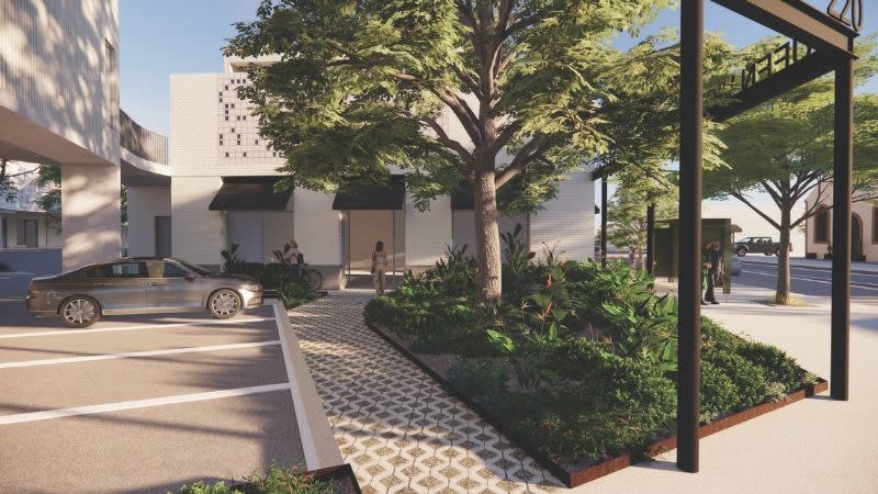 A rendering of the Queen Victoria Street frontage of the North Fremantle proposal.