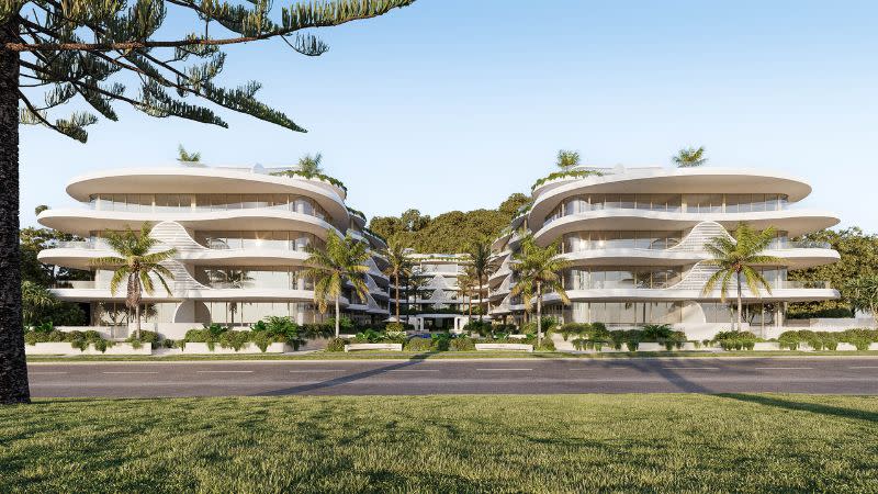 A rendering of the $500-million luxury residential development approved for the beachfront site at Marine Parade, Miami.