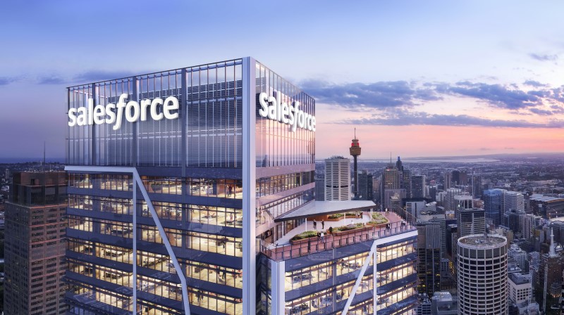 Render of Sydney Place at 180 Georges Street where Salesforce will be an anchor tenant. Source: Lendlease