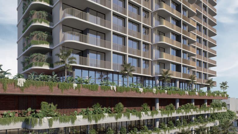 A rendering of Pellicano's Boundary House build-to-rent tower proposed for South Brisbane.
