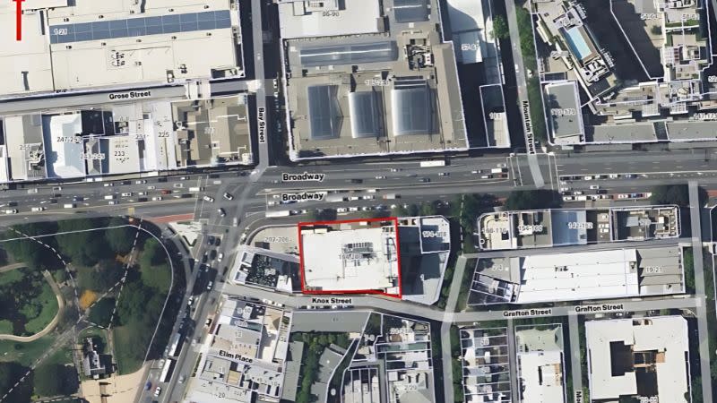 Site of the approved hostel at 184-200 Broadway