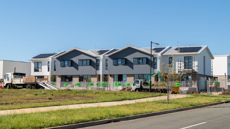 An image of homes at the Canberra build-to-rent-to-sell project.