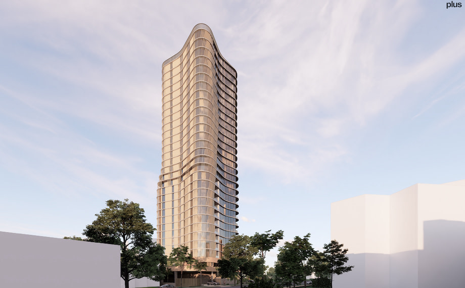 An impression of the 29-storey tower planned for Broadbeach by the Mosaic Property Group.