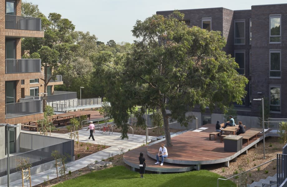 Markham Avenue, designed by Architectus for Homes Victoria to allow people dignity, safety, equitable amenity and blind tenure and accessibility while living in social housing.