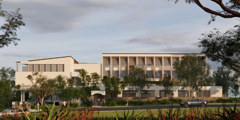 A street-level rendering of The Calile Noosa planned for Serenity Close.