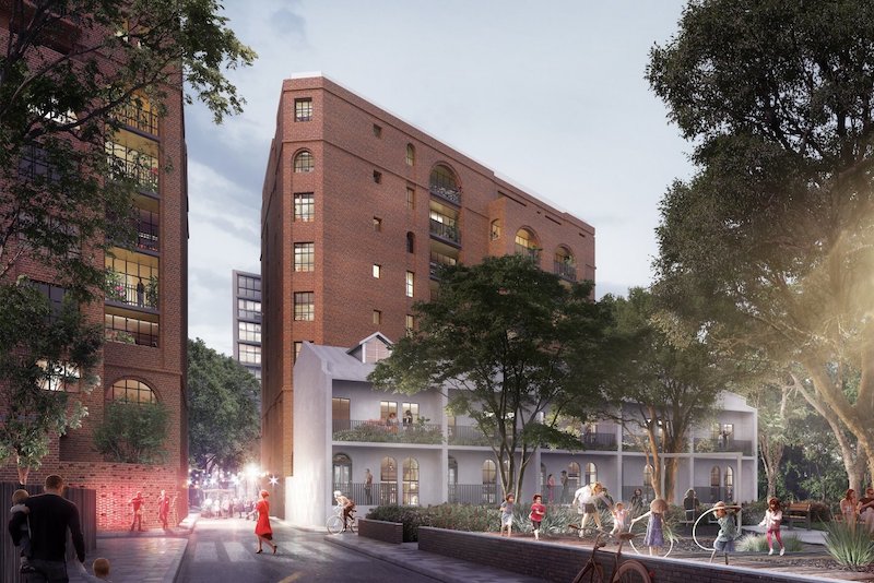 An artist's impression of the NSW Land and Housing Corporation's Cowper Street project in Glebe.