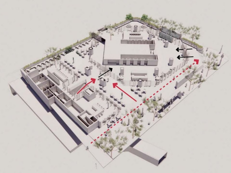 A design plan of the new podium layout
