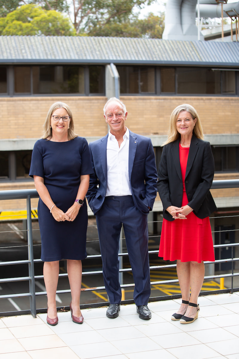 Victorian premier Jacinta Allan, Hamton founder Paul Hameister and Victorian planning minister Sonya Kilkenny at the former University of Melbourne's Hawthorn campus. 