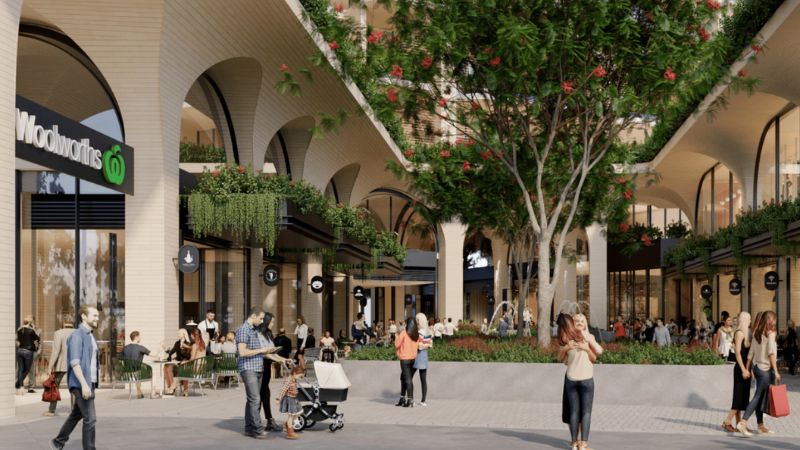 A new public plaza and through-link have been integrated into the proposed mixed-use development at Neutral Bay.
