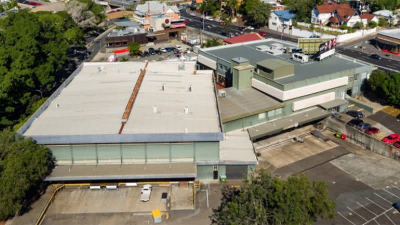 Aerial of the former Qld Egg Board site at 25 Musgrave Road at Red Hill. 