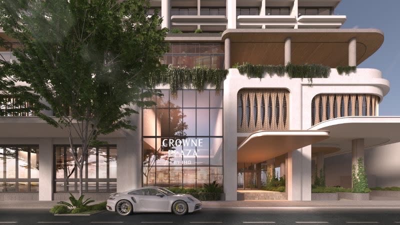 A rendering of the revised scheme for the proposed hotel development at 15-19 Ocean Street, Maroochydore.