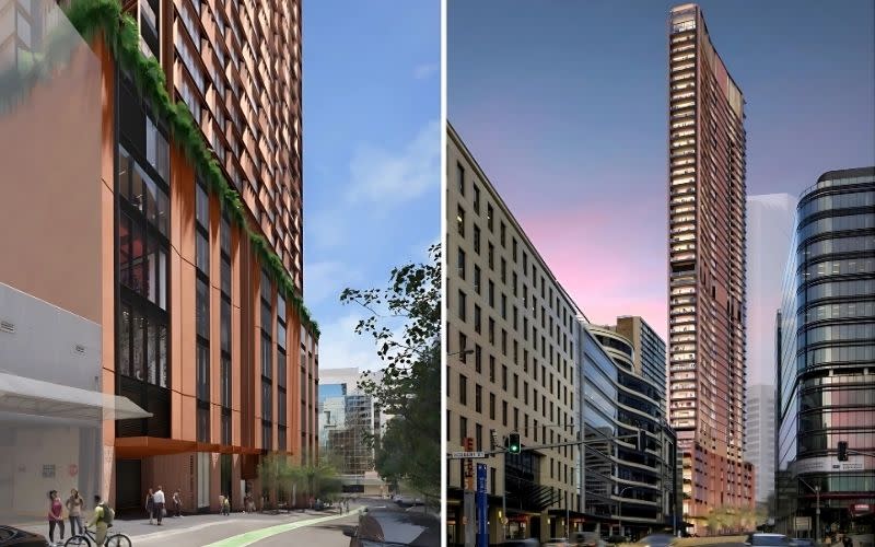BVN rendering of Anson Group’s approved 50-storey tower at 617-621 Pacific Highway, St Leonards.
