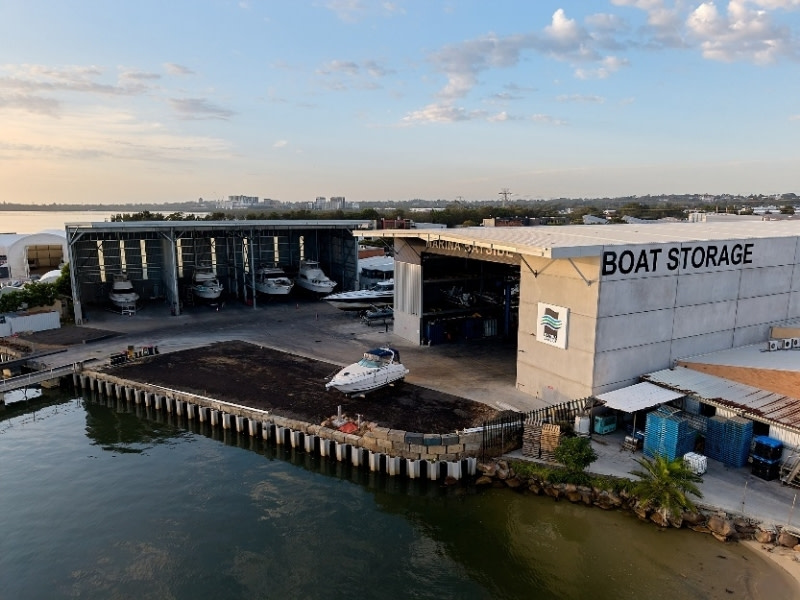 An aerial view of the new Marina Bayside facility