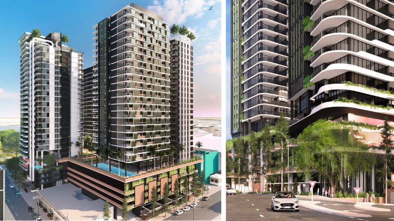 Renders of the proposed Breakfast Creek Quarter development at Newstead North.