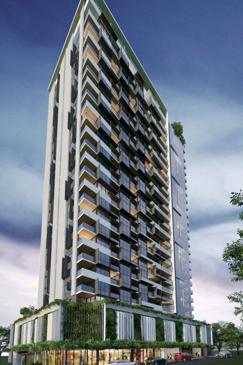 Render the the proposed build-to-rent tower earmarked for 15-19 Brereton Street, South Brisbane.