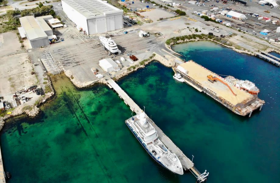 An aerial view of the Henderson waterfront site in Perth that the Western Australian government has just acquired.