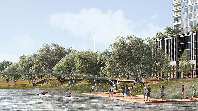 Bridges, bike paths and boardwalks are a feature for the proposed development