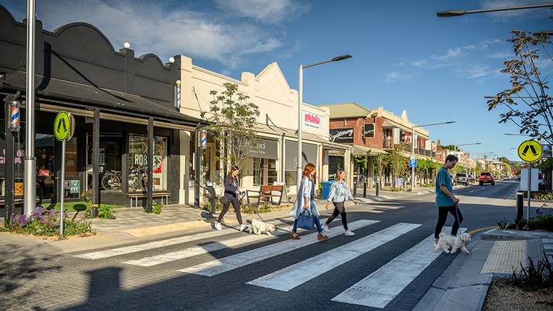 King William Road City of Unley pedestrians on the street