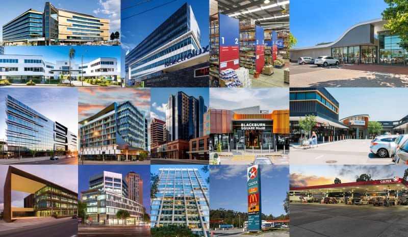 Images of buildings, the 15 assets that will be in the new fund's portfolio after Cromwell's CDPF merges with Australian Unity's AUDPF.