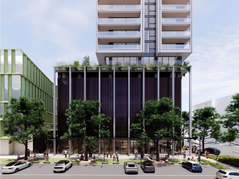 The tower podium would house the renewed place of worship, Wesley Hall community kitchen and street-level uses.