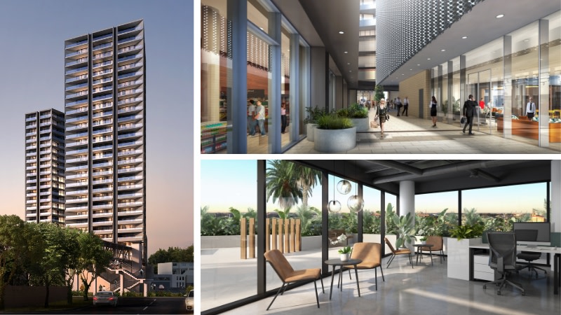 Renders of Dairy Farmers Towers, which is due for completion to the end of 2024.