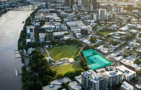Aerial view of the 1ha development site at 281-297 Montague Road, West End, acquired by Traders In Purple.