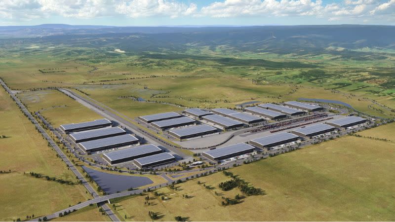 A render of the Beveridge Intermodal Freight Terminal.  The Victorian government now agrees it should be progress before a similar facility in Melbourne's west.