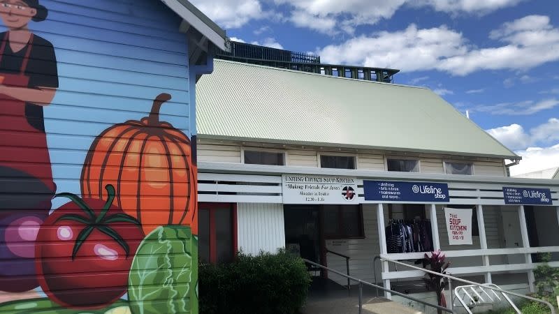 The existing Uniting Church place of worship and soup-kitchen site at 19A-21 Gordon Street, Coffs Harbour.