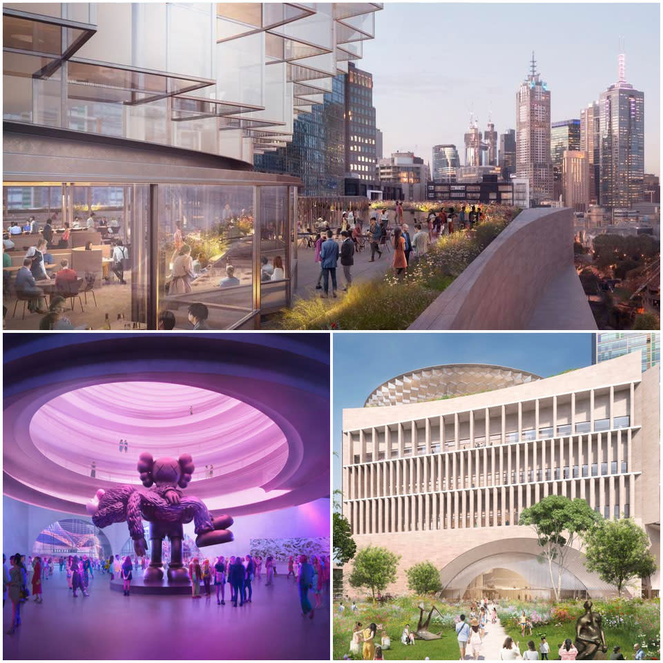 ▲ The design features a number of exciting architectural spaces that will complement the exhibition galleries, including a large café directly connected to the expanded public parkland and a new NGV design store.