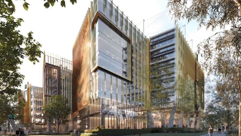 render of the futuristic Adelaide Botanic High School