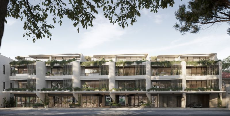 An architect's render of the Bondi Beach Shoptop proposal.  The approved development will include 15 luxury apartments and seven retail tenancies.