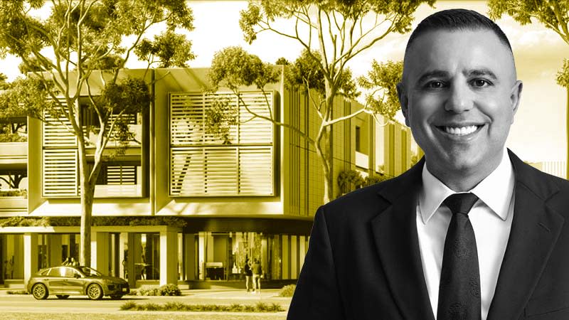 Conquest's Michael Akkawi in front of the Castelcrag development