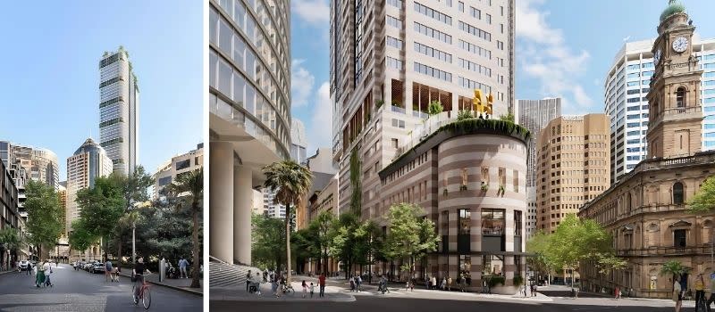 Renderings of Lendlease’s proposed 319m tower on O’Connell and Spring streets.