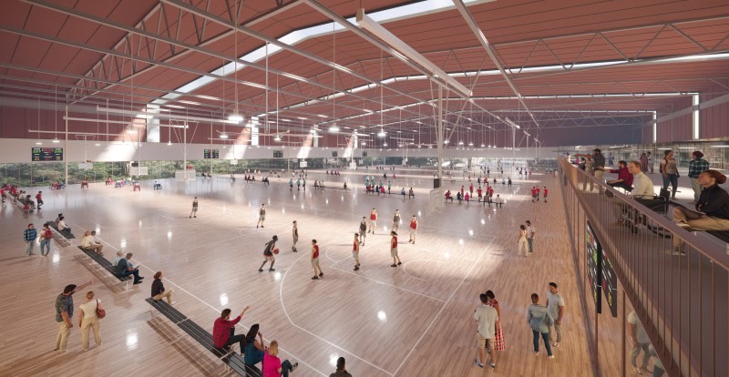 One of the new halls for the new Indoor Sports Centre will have 10 multi-sport courts.