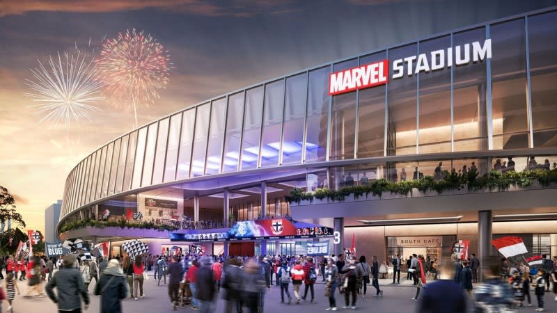 Grimshaw Architects' renders for the Marvel Stadium upgrades which are currently underway.